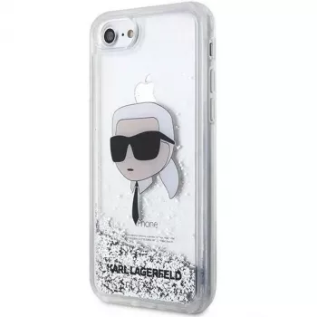 Karl Lagerfeld KLHCI8LNKHCH Hardcase Glitter Karl Head für iPhone 7/8/SE 2020/SE 2022, Silber