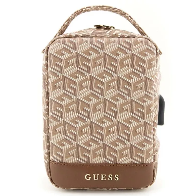 Guess GUHBHGCFSEW Organizer Bag Braun GCube Stripe