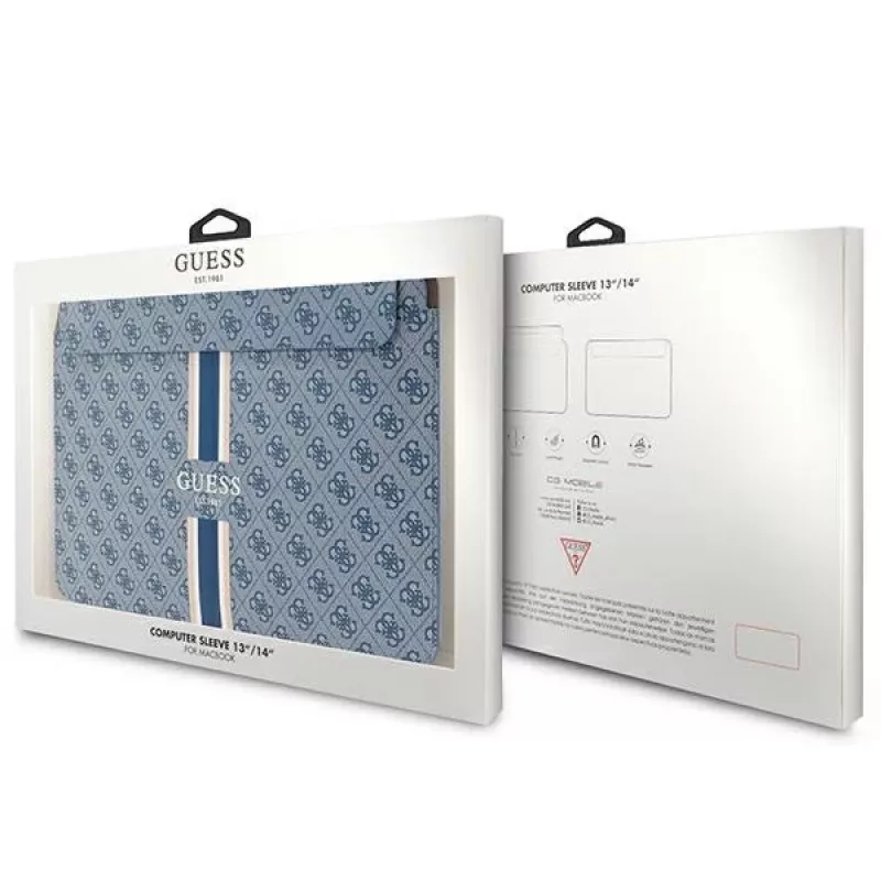 Guess Sleeve GUCS14P4RPSB 14 Zoll Blau 4G Printed Stripes Laptop-Hülle