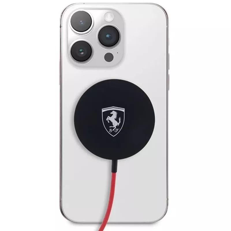 Ferrari FECBMSMENK 15W MagSafe Wireless Charging Pad - Schwarz