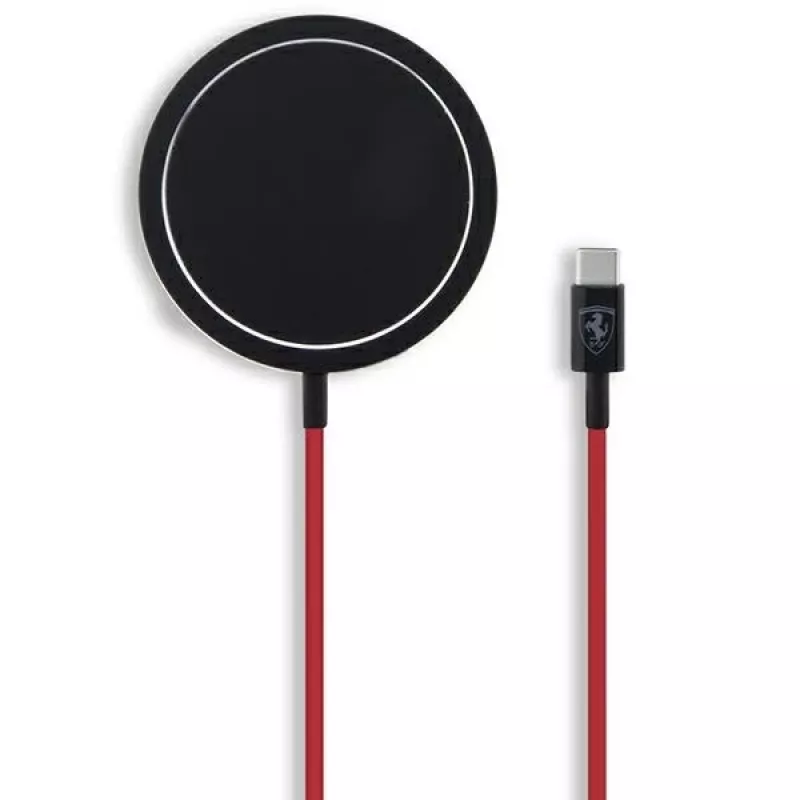 Ferrari FECBMSMENK 15W MagSafe Wireless Charging Pad - Schwarz