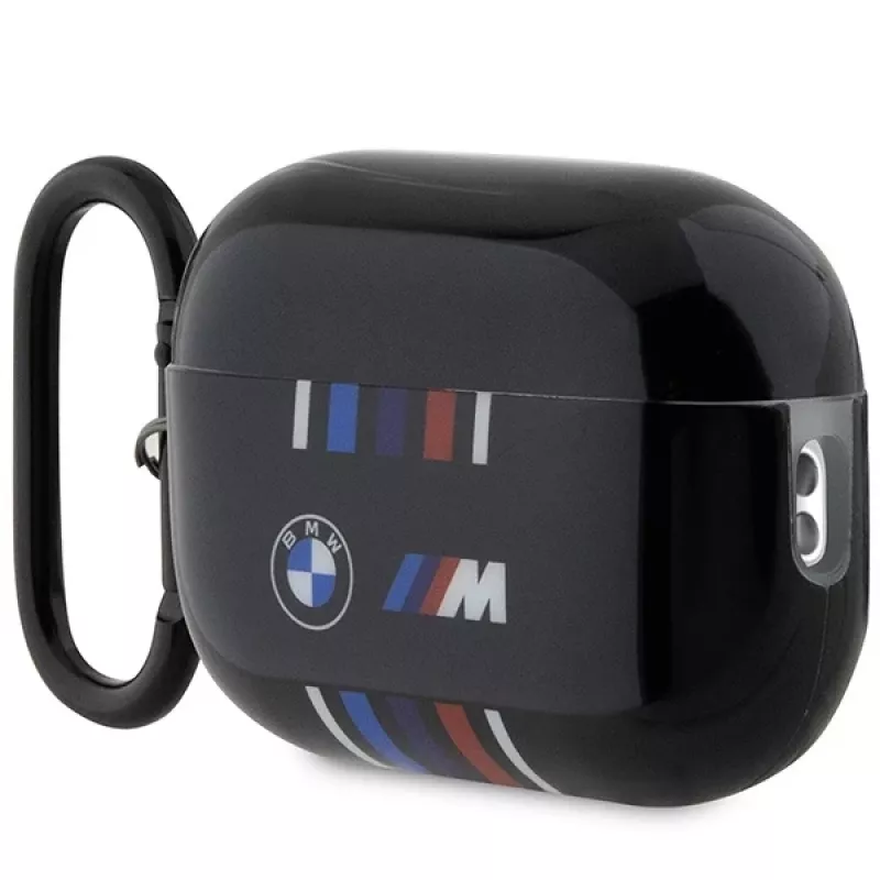 BMW AirPods Pro 2nd Generation Schutzhülle Schwarz mit M-Stripe Design
