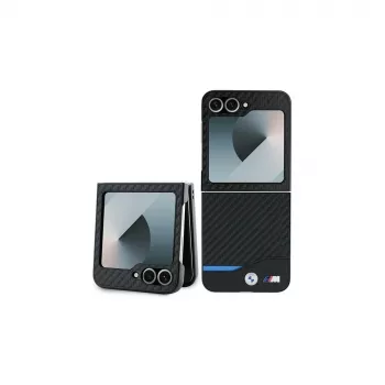 BMW Hardcase Carbon Blue Line für Samsung Galaxy Z Flip6 / Z Flip7 FE - Schwarz