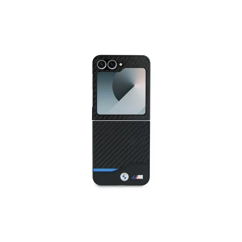 BMW Hardcase Carbon Blue Line für Samsung Galaxy Z Flip6 / Z Flip7 FE - Schwarz