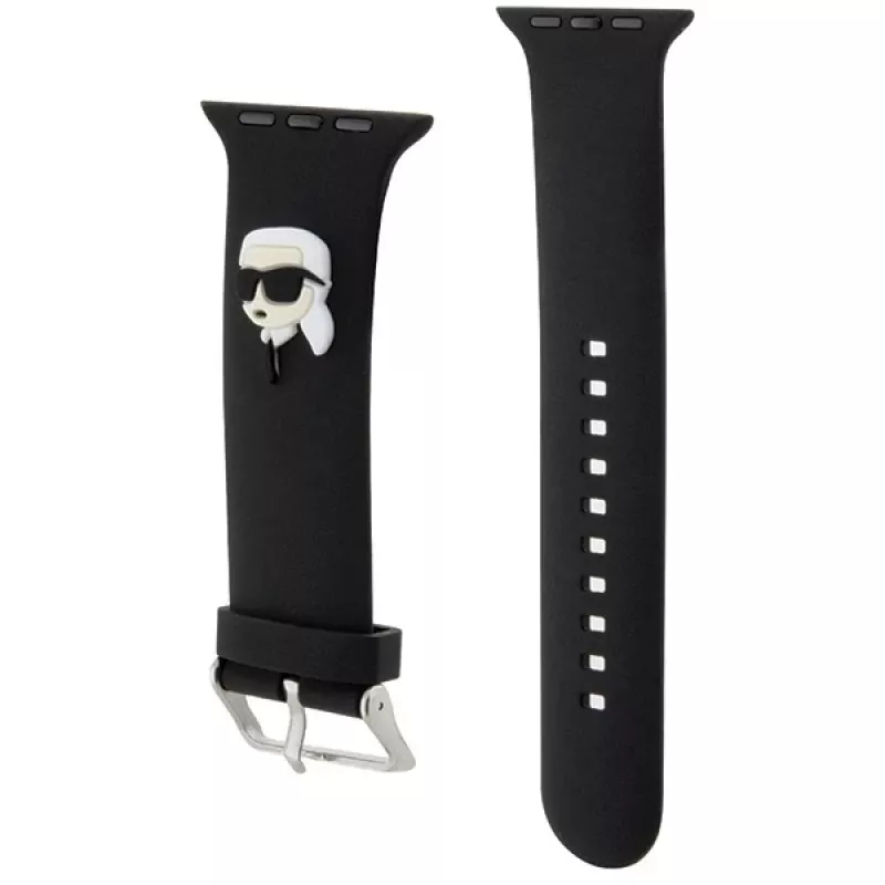 Karl Lagerfeld 3D Rubber Karl Head Armband für Apple Watch 38/40/41mm Schwarz