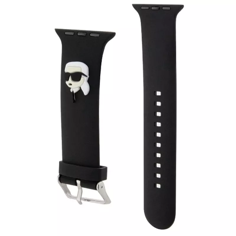 Karl Lagerfeld 3D Rubber Karl Head Watch Strap für Apple Watch 42/44/45/49mm Schwarz