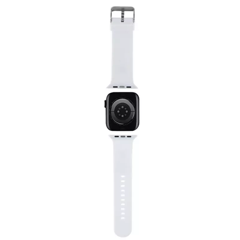 Karl Lagerfeld 3D Rubber Karl Head Apple Watch Armband 42/44/45/49mm Weiß