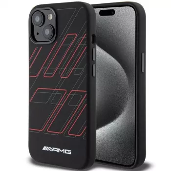 AMG AMHMP15M23SSPK Hardcase Silikon Großes Rautenmuster MagSafe für iPhone 15 Plus / 14 Plus 6.7 Schwarz