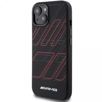 AMG AMHMP15M23SSPK Hardcase Silikon Großes Rautenmuster MagSafe für iPhone 15 Plus / 14 Plus 6.7 Schwarz