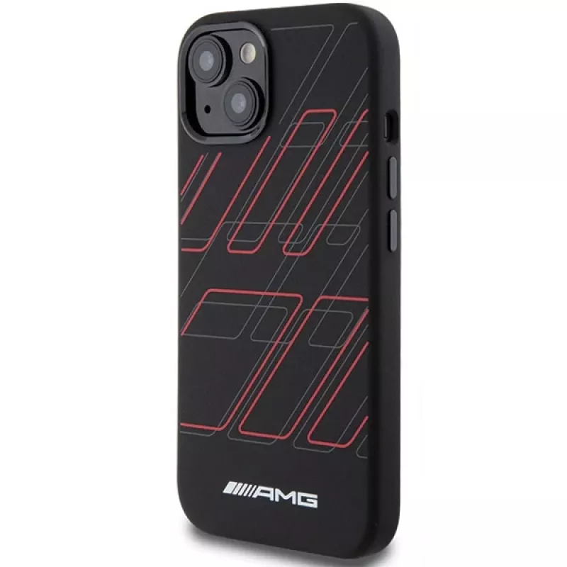 AMG AMHMP15M23SSPK Hardcase Silikon Großes Rautenmuster MagSafe für iPhone 15 Plus / 14 Plus 6.7 Schwarz