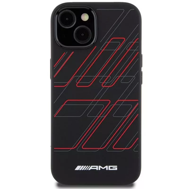 AMG AMHMP15M23SSPK Hardcase Silikon Großes Rautenmuster MagSafe für iPhone 15 Plus / 14 Plus 6.7 Schwarz