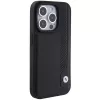 BMW BMHCP15X22RBDK Hardcase Leder Blue Dots für iPhone 15 Pro Max 6,7 Zoll Schwarz