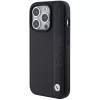 BMW BMHCP15L22RDPK iPhone 15 Pro 6,1 inch Hardcase Leder Textur & Streifen Schwarz