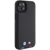 BMW M Collection Leather Stamp Back Cover für iPhone 15 Plus / 14 Plus 6,7 inch - Black Tricolor