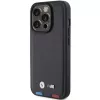 BMW Leather Stamp Tricolor Case für iPhone 15 Pro 6,1 inch Schwarz