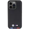 BMW Leather Stamp Tricolor Case für iPhone 15 Pro 6,1 inch Schwarz