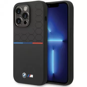 BMW Silicone Pattern Case für Apple iPhone 15 Pro 6,1 Zoll Schwarz
