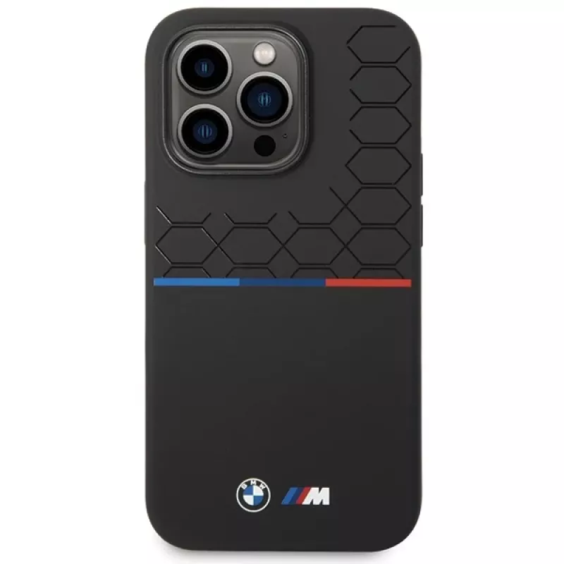 BMW Silicone Pattern Case für Apple iPhone 15 Pro 6,1 Zoll Schwarz
