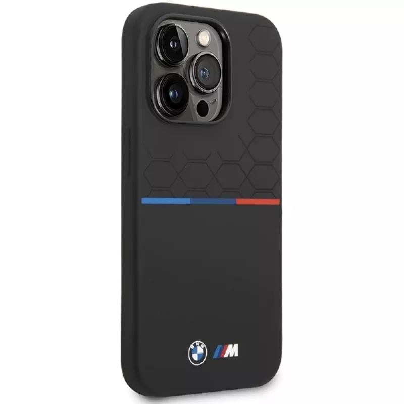 BMW Silicone Pattern Case für Apple iPhone 15 Pro 6,1 Zoll Schwarz