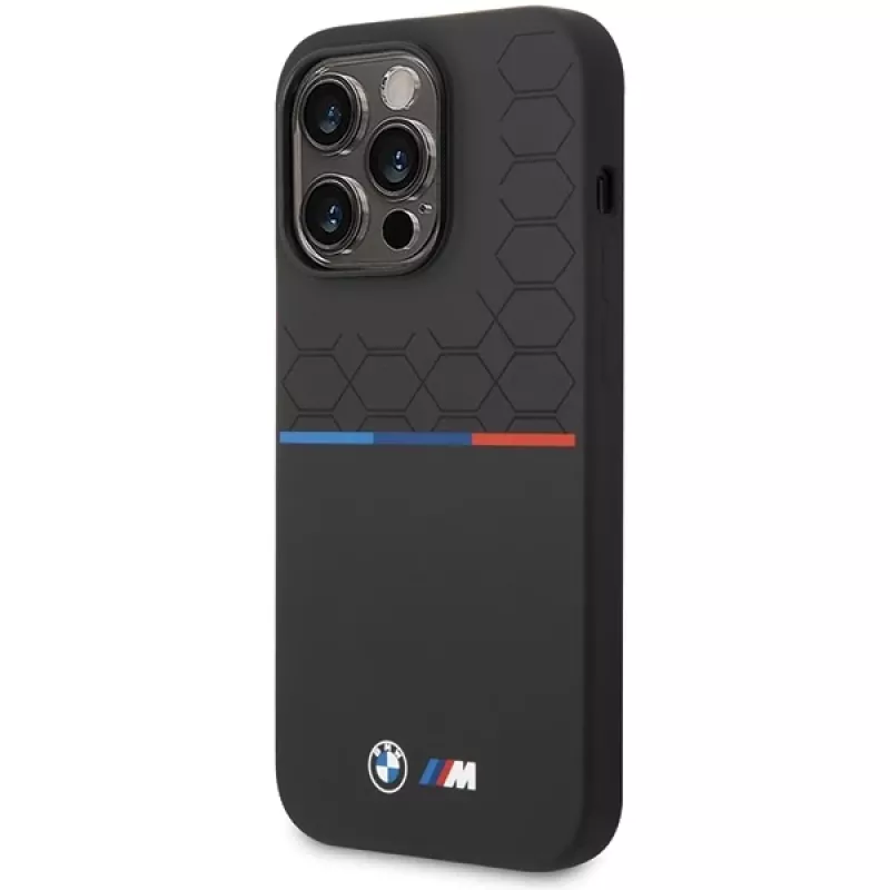 BMW M Collection Silikonhülle für Apple iPhone 15 Pro Max 6,7 inch Schwarz Muster