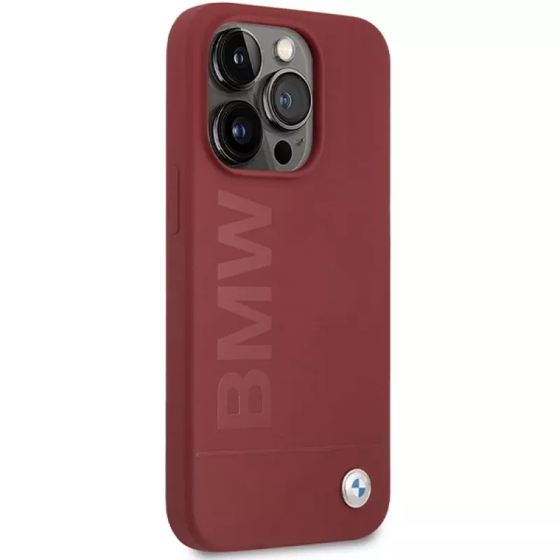 BMW M Collection Silicone Hard Case mit MagSafe für Apple iPhone 15 Pro 6,1 inch Rot Big Logo