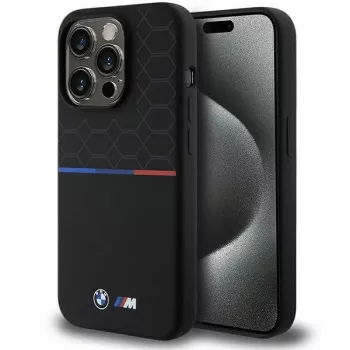 BMW M Silicone Pattern MagSafe Hard Case für Apple iPhone 15 Pro 6,1 inch - Schwarz