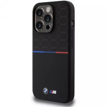BMW M Silicone Pattern MagSafe Hard Case für Apple iPhone 15 Pro 6,1 inch - Schwarz