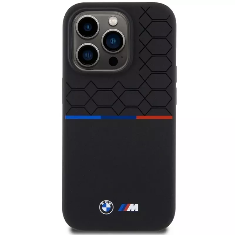 BMW M Silicone Pattern MagSafe Hard Case für Apple iPhone 15 Pro 6,1 inch - Schwarz
