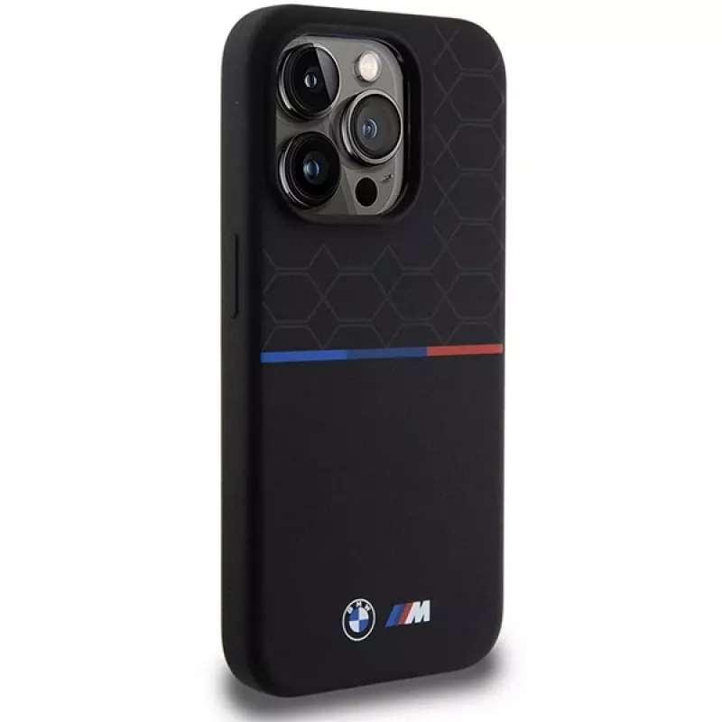 BMW M Silicone Pattern MagSafe Hard Case für Apple iPhone 15 Pro 6,1 inch - Schwarz