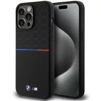BMW M Silicone Pattern MagSafe Hard Case für iPhone 15 Pro Max 6,7 inch Schwarz