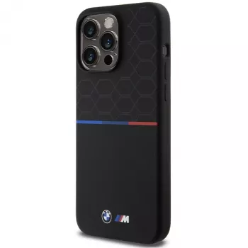 BMW M Silicone Pattern MagSafe Hard Case für iPhone 15 Pro Max 6,7 inch Schwarz