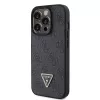GUESS PU 4G Strass Triangle Metal Case + Strap für iPhone 15 Pro Schwarz