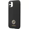 Guess GUHCN614DGPK Hardcase Silicone Logo Strass 4G Back Cover für Apple iPhone 11 / Xr 6,1 Zoll Schwarz