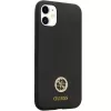Guess GUHCN614DGPK Hardcase Silicone Logo Strass 4G Back Cover für Apple iPhone 11 / Xr 6,1 Zoll Schwarz