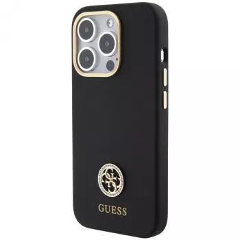 Guess GUHCP15LM4DGPK iPhone 15 Pro 6.1 Black Hardcase Silicone Logo Strass 4G