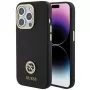 Guess GUHCP15XM4DGPK Hardcase Silicone Logo Strass 4G Back Cover für Apple iPhone 15 Pro Max 6,7 Zoll Schwarz