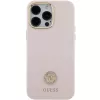 Guess GUHCP15XM4DGPP iPhone 15 Pro Max 6,7 inch Pink Silicone Hardcase mit Strass Logo 4G