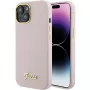 Guess GUHCP15SSMBSLP Silicone Script Metal Logo & Frame Hard Case für Apple iPhone 15 / 14 / 13 6,1 inch - Pink