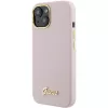 Guess GUHCP15SSMBSLP Silicone Script Metal Logo & Frame Hard Case für Apple iPhone 15 / 14 / 13 6,1 inch - Pink