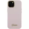 Guess GUHCP15SSMBSLP Silicone Script Metal Logo & Frame Hard Case für Apple iPhone 15 / 14 / 13 6,1 inch - Pink