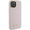 Guess GUHCP15SSMBSLP Silicone Script Metal Logo & Frame Hard Case für Apple iPhone 15 / 14 / 13 6,1 inch - Pink