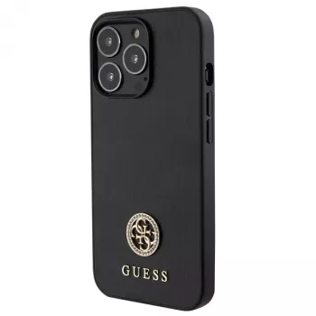 Guess GUHCP13LPS4DGPK Hardcase für Apple iPhone 13 Pro 6,1 Zoll Schwarz Strass Metall-Logo