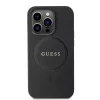 GUESS Saffiano PU MagSafe Case für iPhone 15 Pro Schwarz