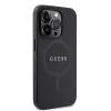 GUESS Saffiano PU MagSafe Case für iPhone 15 Pro Schwarz