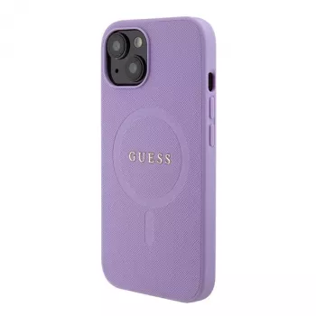 Guess GUHMP15MPSAHMCU Saffiano MagSafe Hard Case für iPhone 15 Plus / 14 Plus 6,7 inch - Lila