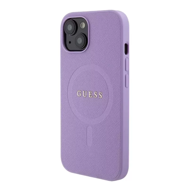 Guess GUHMP15MPSAHMCU Saffiano MagSafe Hard Case für iPhone 15 Plus / 14 Plus 6,7 inch - Lila