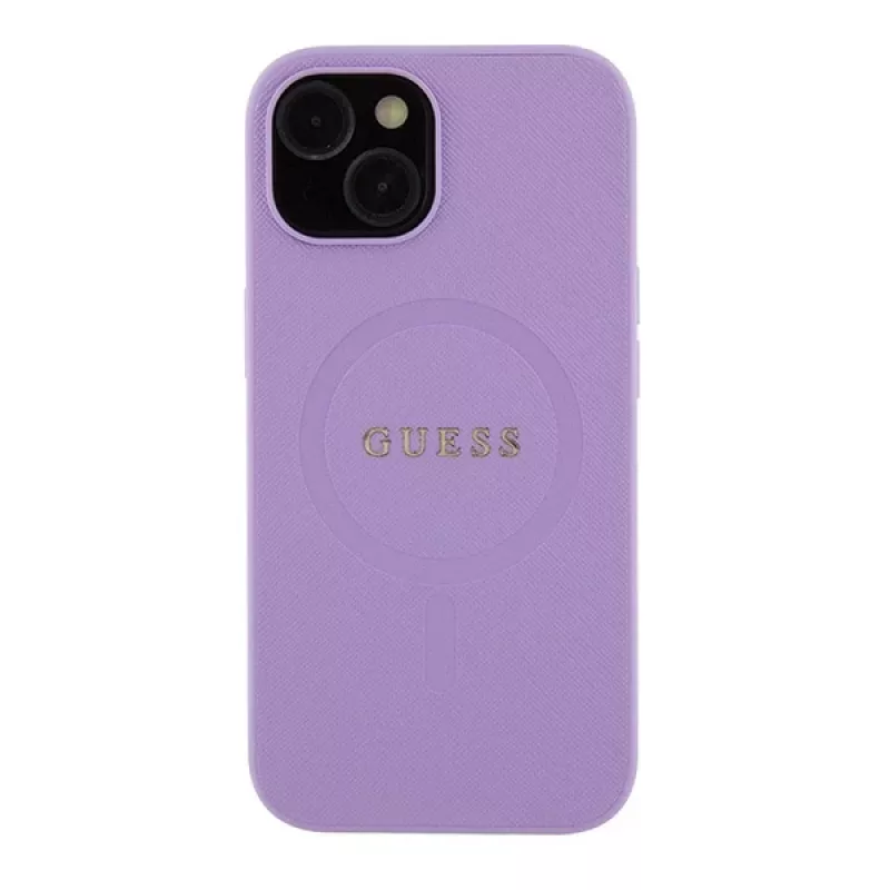 Guess GUHMP15MPSAHMCU Saffiano MagSafe Hard Case für iPhone 15 Plus / 14 Plus 6,7 inch - Lila
