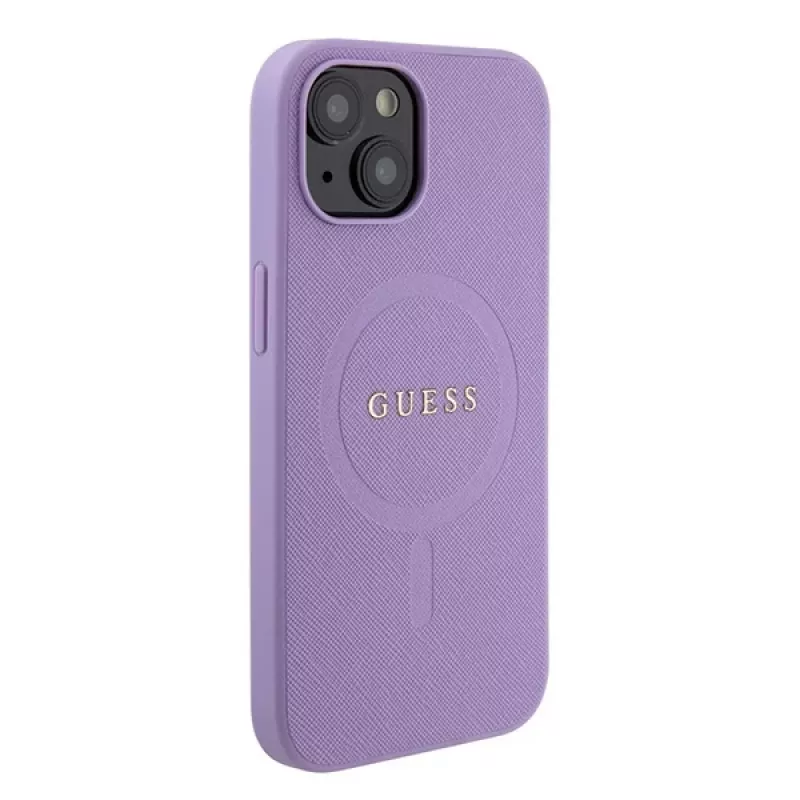 Guess GUHMP15MPSAHMCU Saffiano MagSafe Hard Case für iPhone 15 Plus / 14 Plus 6,7 inch - Lila