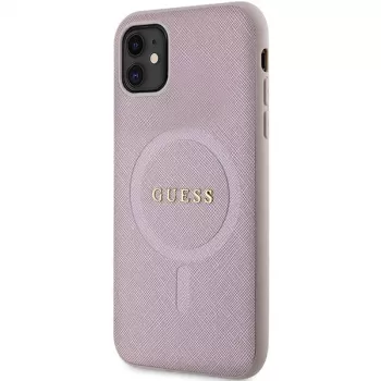 Guess GUHMN61PSAHMCP Hardcase Saffiano MagSafe für iPhone 11 / Xr 6.1 Pink