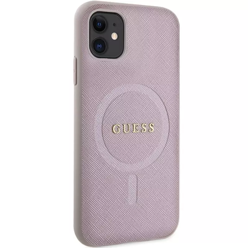 Guess GUHMN61PSAHMCP Hardcase Saffiano MagSafe für iPhone 11 / Xr 6.1 Pink